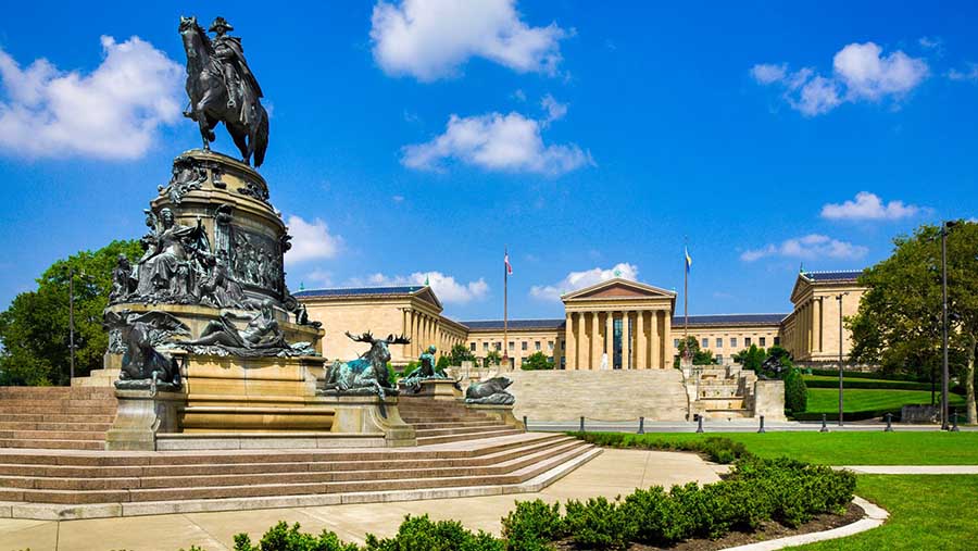 Philadelphia Museum of Art, Pennsylvania, Washington Monument Statue, Eakins Oval