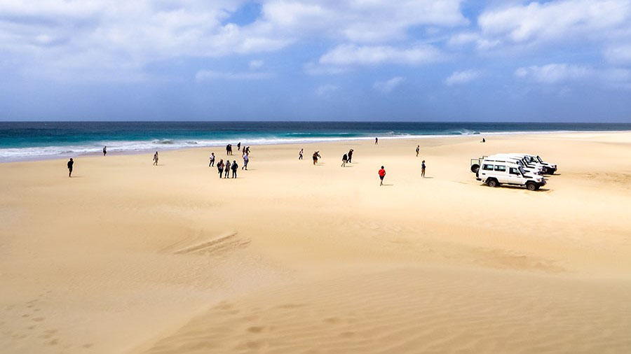 Ausblick auf Praia de Santa Monica, Boa Vista, Kapverden